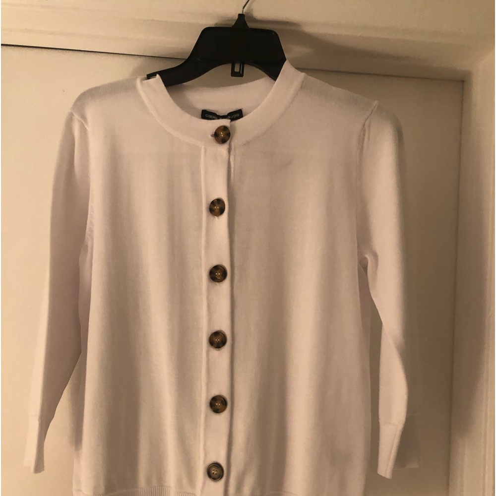 White Cable and Gauge sweater